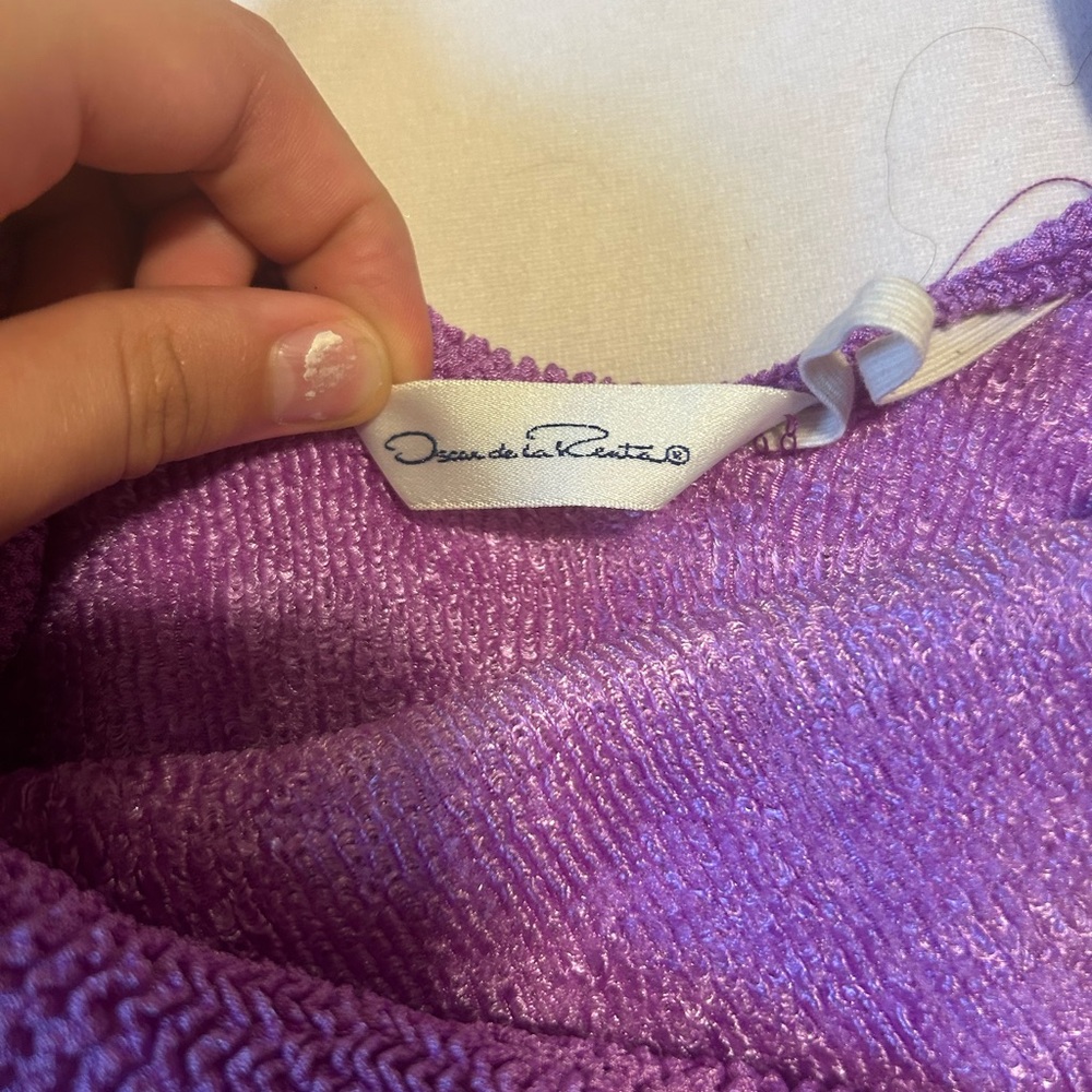 Oscar de la Renta Purple Knit bathing suit